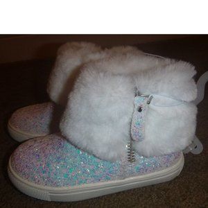 Baby Toddler Falls Creek ELSA Glitter & Fur Boots Booties Size 5 6 7 10  NWT